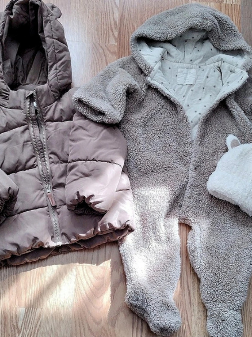 Toddler Bundle H&M Hooded Puffer Jacket Romper and Hat 2T